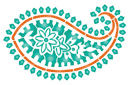 Cachemire émeraude - pochoirs avec motifs indiens