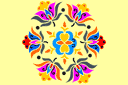 Cercle de lotus - pochoirs avec motifs indiens