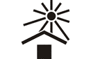Protéger du soleil - pochoirs avec différents symboles