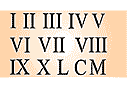 chiffres romains - pochoirs avec textes et séries de lettres