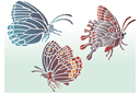 Drie vlinders 2 - stencils met insecten en beestjes