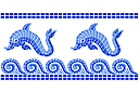 Bordure des dauphins - pochoirs avec motifs carrés