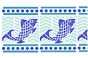 Mosaïque de poissons - pochoirs avec motifs carrés