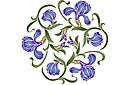 Médaillon de Iris style oriental - pochoirs ronds