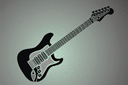Elektrische gitaar - stencils met noten en muziekanten