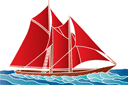 Scarlet Sails - sjablonen met zeeleven