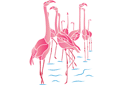 Roze flamingo's - sjablonen met dieren