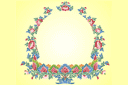 Cadre fleuri - pochoirs de style oriental