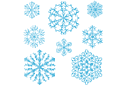 Acht sneeuwvlokken IV - sjablonen met sneeuw en vorst