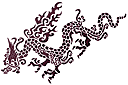 Dragon attaquant - pochoirs de style oriental