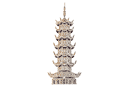 Grande pagode - pochoirs de style oriental