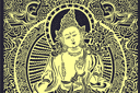Gros Buddha - pochoirs avec motifs indiens