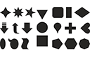 Set van eenvoudige vormen - kleine stencils met eenvoudige sets