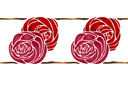 Twee rozen rand - stencils met tuin- en wilde rozen