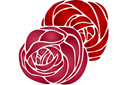 Deux roses - pochoirs avec jardin et roses sauvages