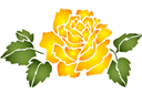 Rose thé - pochoirs avec jardin et roses sauvages