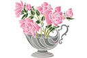 Kruik met rozen - stencils met tuin- en wilde rozen