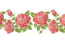 Roses écarlates 3 - pochoirs avec jardin et roses sauvages