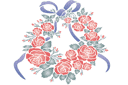 Medaillon van rozen en linten - ronde sjablonen