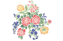 Boeket rozen - stencils met tuin- en wilde rozen