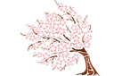 Sakura 4 - pochoirs avec arbres et buissons