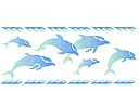 Dolfijn rand - sjablonen met zeeleven