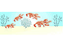 Kreeften - sjablonen met zeeleven
