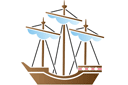 Klein schip 10 - sjablonen met zeeleven