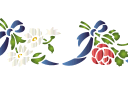 Bouquets et rubans - pochoirs pour bordures avec plantes