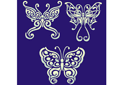 Vlindertattoo 01 - stencils met verschillende patronen