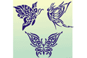Vlindertattoo 03 - stencils met verschillende patronen
