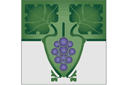 Druiven met bladeren - stencils met vierkante patronen