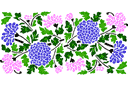Motif chrysanthème - pochoirs avec jardin et fleurs sauvages