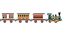 Speelgoed trein - stencils met auto's, boten, vliegtuigen