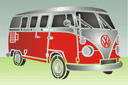Volkswagen T1 - pochoirs avec voitures, bateaux, avions