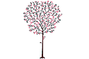 Cerisier - pochoirs avec arbres et buissons