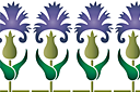 Bleuet oriental B - pochoirs avec jardin et fleurs sauvages