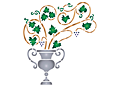 Vase aux branches de houblon - pochoirs avec jardin et fleurs sauvages