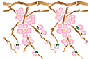 Branche de cerisier au printemps B - pochoirs avec jardin et fleurs sauvages