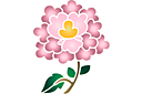 Fleur chinoise 5 - pochoirs avec jardin et fleurs sauvages