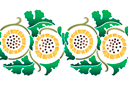 Gele chrysantenrand - stencils met tuin- en veldbloemen
