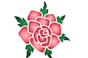 Fleur de rose 1A - pochoirs avec jardin et roses sauvages
