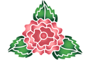 Éponge rose fleur 2A - pochoirs avec jardin et roses sauvages