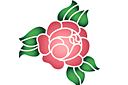 Rose primitive 1A - pochoirs avec jardin et roses sauvages