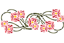 Roze takken Art Nouveau 1B - stencils met tuin- en wilde rozen