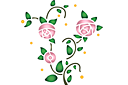 Primitive rose branch 1 - stencils met tuin- en wilde rozen