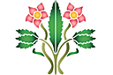 Middeleeuwse primitieve rozenbottel - stencils met tuin- en wilde rozen