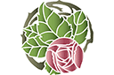 Cercle rose 4 - pochoirs avec jardin et roses sauvages
