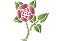 Rose ronde 4 - pochoirs avec jardin et roses sauvages