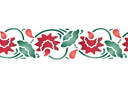 Rode lelies 03а - rand sjablonen met planten